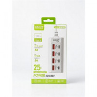 GREEN LYCA Hub 4X Usb-a y 4X Tipo C 25W 3A GL70120 Cable 1MTR por USB
