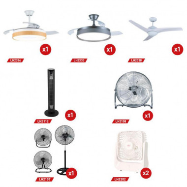 CAMPA&Ntilde;A VENTILADORES TECHO-SUELO-SOBREMESA LARRYHOUSE PVP 384.00