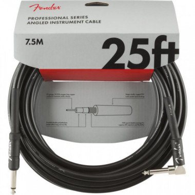 Cable FENDER Jack-jack Angulo 7.5 Metros Negro