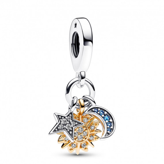 PANDORA Charm Colgante Triple Celestial en Dos Tonos 762676C01