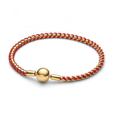 PANDORA Pulsera Trenzada de Cadena Ba&ntilde;ada en Oro 563816C01