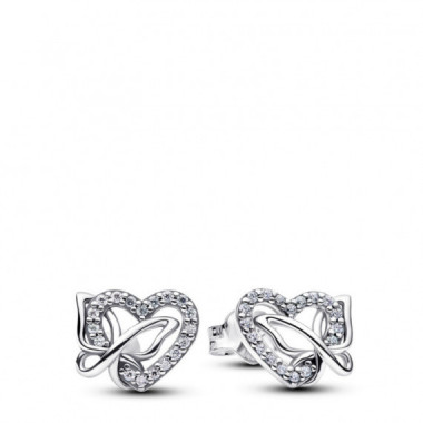 PANDORA Pendientes de Bot&oacute;n en Plata de Primera Ley 294476C01