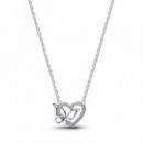 PANDORA Collar en Plata de Primera Ley Corazón y Mariposa 394477C01