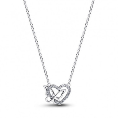 PANDORA Collar en Plata de Primera Ley Coraz&oacute;n y Mariposa 394477C01