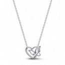 PANDORA Collar en Plata de Primera Ley Corazón y Mariposa 394477C01