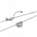 PANDORA Collar en Plata de Primera Ley Corazón y Mariposa 394477C01