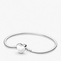 PANDORA Pulsera Moments Diseño Cadena de Serpiente con Cierre de Corazón 599206C00-21