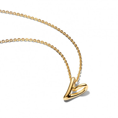 Pandora Collar de coraz&oacute;n ba&ntilde;ado en oro 364360C00