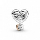 PANDORA Dia de la Madre Charm en Plata de Ley y Rose Corazón Gracias Mamá 789372C00