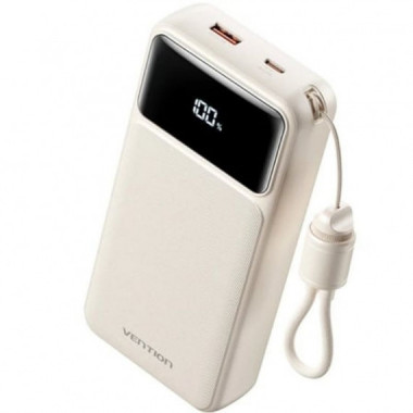 VENTION POWERBANK XGYB0-40-TY 20.000MAH / 22.5W/ BLANCO Incluye Cable USB Tipo-C