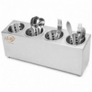 PORTACUBIERTOS INOX 4 REJILLAS LARRYHOUSE