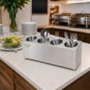 PORTACUBIERTOS INOX 4 REJILLAS LARRYHOUSE