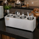 PORTACUBIERTOS INOX 4 REJILLAS LARRYHOUSE