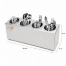 PORTACUBIERTOS INOX 4 REJILLAS LARRYHOUSE