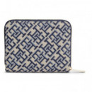 TOMMY HILFIGER - TH ICON MED ZA W/ FLAP JACQUARD - 0GY - F|AW0AW18759/0GY