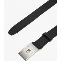 TOMMY HILFIGER - TH FLAG PLAQUE BELT - BDS - F|AM0AM14322/BDS