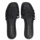 TOMMY HILFIGER - Th Script Flat Mule Lth - GP4 - F|FW0FW09368/GP4