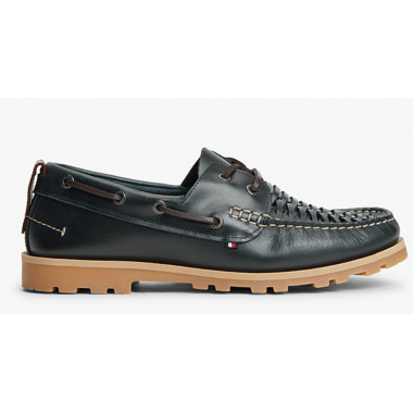 TOMMY HILFIGER - HILFIGER BRAIDED LTH BOAT SHOE - DW5 - F|FM0FM05892/DW5