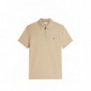 TOMMY HILFIGER - MERC PIQUE ZIP REG POLO - AEG - F|MW0MW43282/AEG