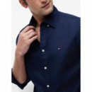 TOMMY HILFIGER - Flex Poplin Mini Print Shirt - 0GY - F|MW0MW43318/0GY