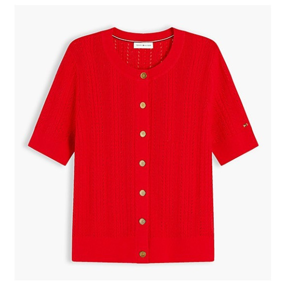 TOMMY HILFIGER - SUMMER CABLE C NK CARDI S/S - XNF - F|WW0WW50070/XNF