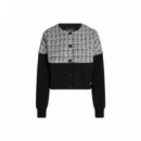 KARL LAGERFELD - boucle mix jersey cardigan - b84 - B3W20045/b84