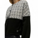 KARL LAGERFELD - boucle mix jersey cardigan - b84 - B3W20045/b84