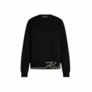 KARL LAGERFELD - signature hem sweatshirt - 999 - B3W20031/999
