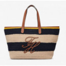 TOMMY HILFIGER - TH NAUTICAL TOTE CROCHET STR - 0GY - F|AW0AW18816/0GY