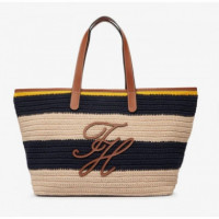 TOMMY HILFIGER - TH NAUTICAL TOTE CROCHET STR - 0GY - F|AW0AW18816/0GY