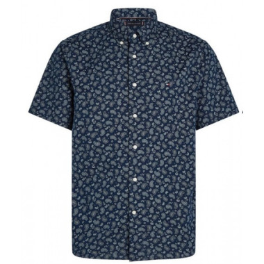 TOMMY HILFIGER - COTTON LINEN PAISLEY RF SS SHIRT - DAF - F|MW0MW38566/DAF