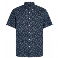 TOMMY HILFIGER - COTTON LINEN PAISLEY RF SS SHIRT - DAF - F|MW0MW38566/DAF