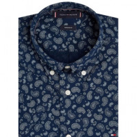 TOMMY HILFIGER - COTTON LINEN PAISLEY RF SS SHIRT - DAF - F|MW0MW38566/DAF