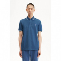 Polos Polo Fred Perry M3600 Azul Medianoche Crudo Hielo Claro