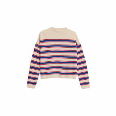 Jers&eacute;is y Sudaderas Jersey ARMEDANGELS Merinaa Stripes Oatmilk / Mars Red / Dynamo Blue