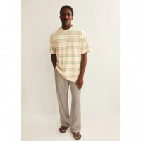 Camisetas Hombre Camiseta ARMEDANGELS Iconic Maarkos Stripes Foam Washed Berry