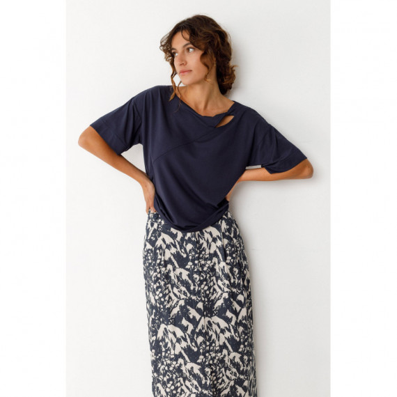 Camisetas Mujer Camiseta SKFK Amara Azul Marino