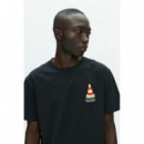 Camisetas Hombre Camiseta Double a By WOOD WOOD Ace Cone Black