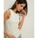 Camisetas Mujer Top YERSE Luisa Canalé Ecru