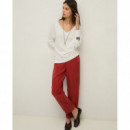 Pantalones Pantalón YERSE Alex Tencel Dark Red