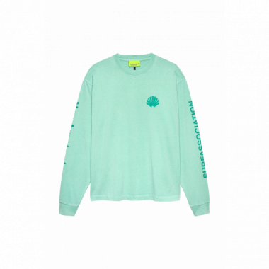 Camisetas Hombre Camiseta NEW AMSTERDAM SURF ASSOCIATION Manga Larga Logo Ocean Wave Sea Green