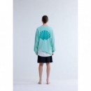 Camisetas Hombre Camiseta NEW AMSTERDAM SURF ASSOCIATION Manga Larga Logo Ocean Wave Sea Green
