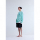 Camisetas Hombre Camiseta NEW AMSTERDAM SURF ASSOCIATION Manga Larga Logo Ocean Wave Sea Green