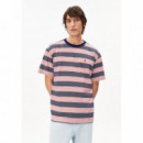 Camisetas Hombre Camiseta ARMEDANGELS Maarkos Multi Stripes Tinted Navy / Oatmilk