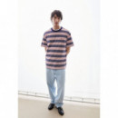 Camisetas Hombre Camiseta ARMEDANGELS Maarkos Multi Stripes Tinted Navy / Oatmilk