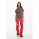 Camisetas Mujer Camiseta DESIGUAL Corazón Tigre Gris