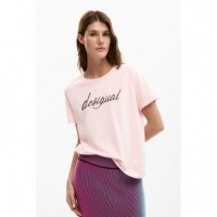 Camisetas Mujer Camiseta DESIGUAL Varsovia Logo Rosa