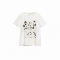 Camisetas Mujer Camiseta DESIGUAL Mickey y Minnie Mouse™ Corazón Blanco