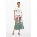 Camisetas Mujer Camiseta DESIGUAL Mickey y Minnie Mouse™ Corazón Blanco