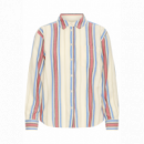 Blusas y Camisas Camisa ICHI Fanni Blue + Red Stripes